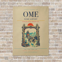 Thumbnail for Nome Airport OME vertical canvas print - no frame - beige background