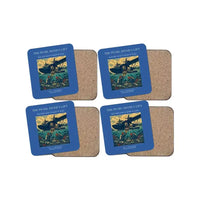 Thumbnail for The Pearl Diver's Lift - Designed Coasters design on blue 4-pieces-set