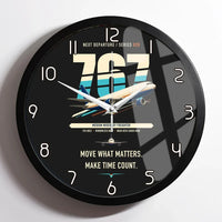 Thumbnail for Boeing 767-300F design on black framed wall clock