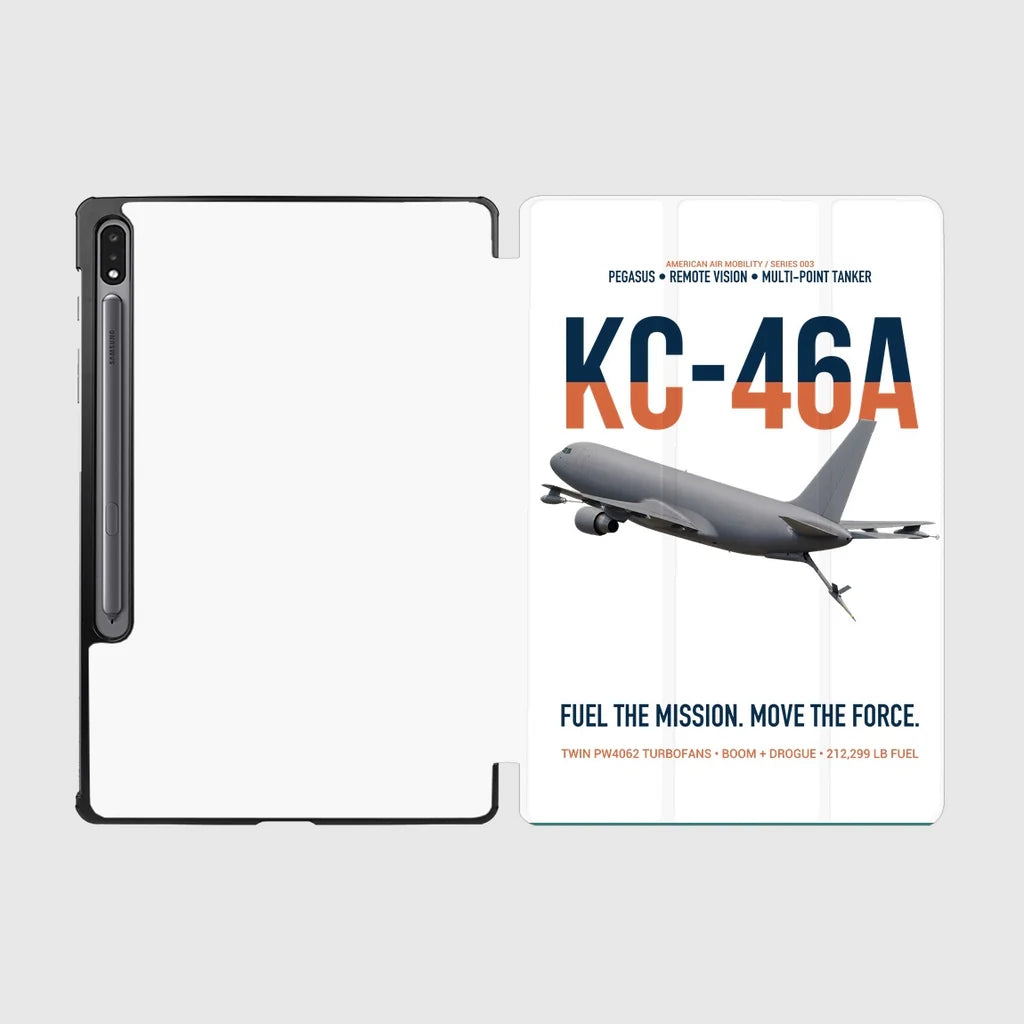 KC-46A PEGASUS design on white samsung tablet tablet case