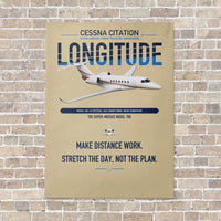 Thumbnail for Cessna Citation Longitude vertical canvas print - no frame - beige background
