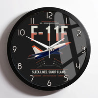Thumbnail for F-11F Tiger design on black framed wall clock