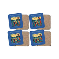 Thumbnail for The Lightkeeper Rotation - Designed Coasters design on blue 4-pieces-set