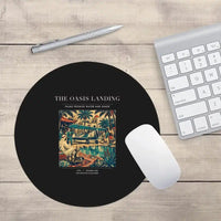 Thumbnail for VINTAGE G4331 - The Oasis Landing - Designed Mouse Pads design on black round