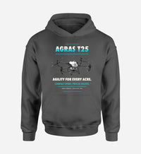 Thumbnail for DJI Agras T25 design on dark gray hoodie single side