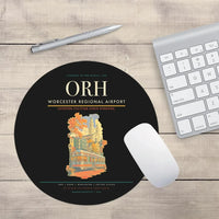 Thumbnail for Worcester Regional Airport (ORH) design on black round mouse pad