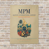 Thumbnail for Maputo International Airport MPM vertical canvas print - no frame - beige background