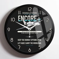 Thumbnail for Cessna Citation Encore+ design on black framed wall clock