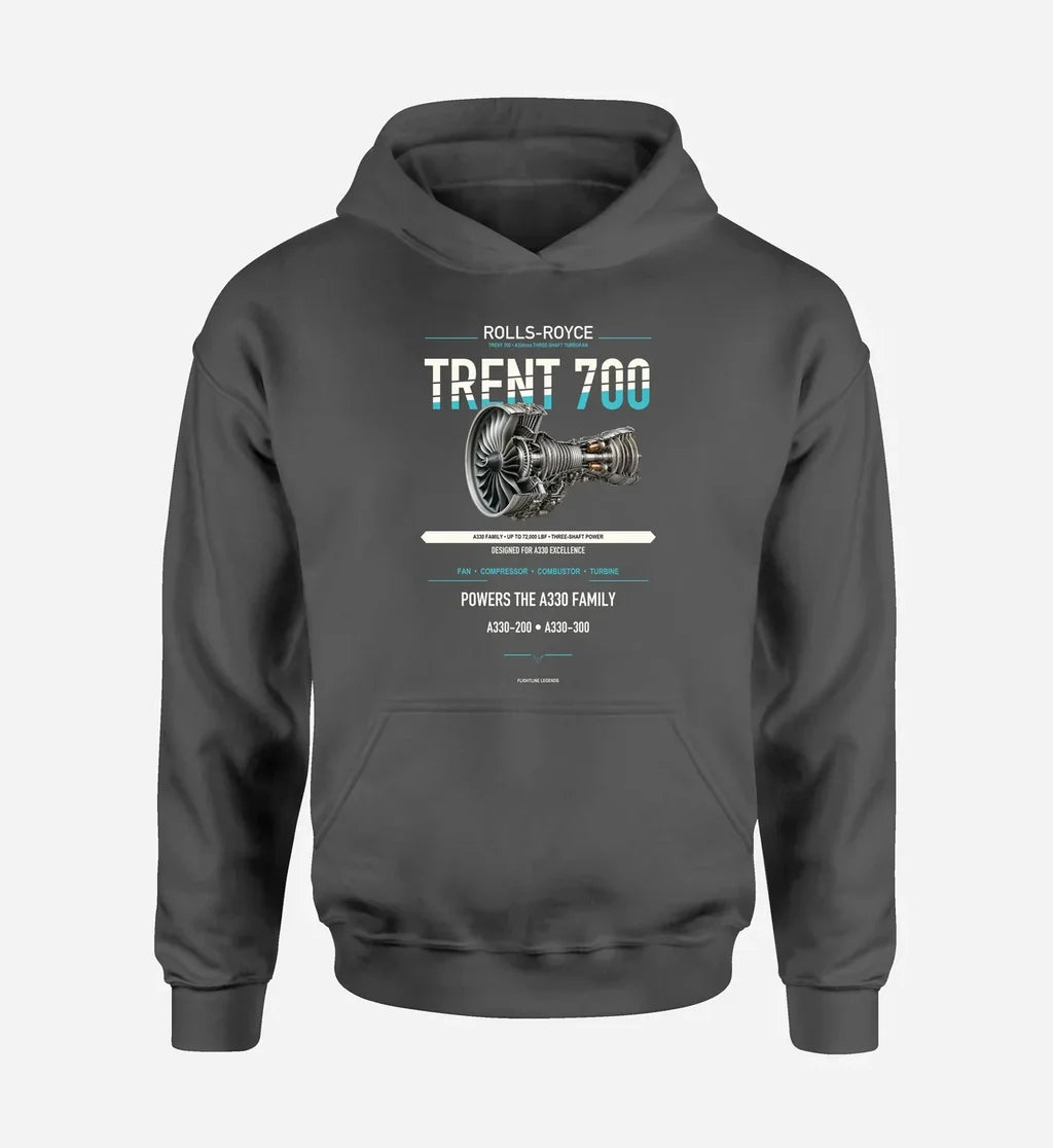 TRENT 700 design on dark gray hoodie single side