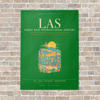 Thumbnail for Harry Reid International Airport Las Vegas LAS - Canvas Framed - Green