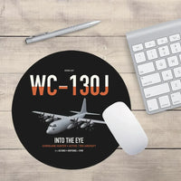Thumbnail for WC-130J Hurricane Hunter design on black round mouse pad
