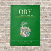 Thumbnail for Paris-Orly Airport ORY - Canvas Framed - Green