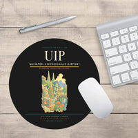 Thumbnail for Quimper–Cornouaille Airport (UIP) design on black round mouse pad