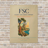 Thumbnail for Figari Sud-Corse Airport FSC vertical canvas print - no frame - beige background