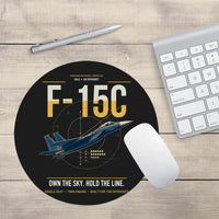 Thumbnail for F-15C Eagle design on black round mouse pad