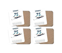 Thumbnail for Bombardier Learjet 75 Liberty design on white 4 pieces set coaster