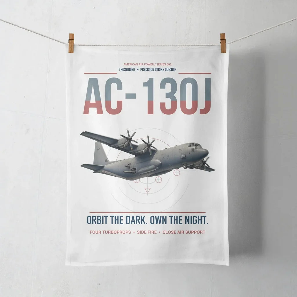 AC-130J Ghostrider design on white towel
