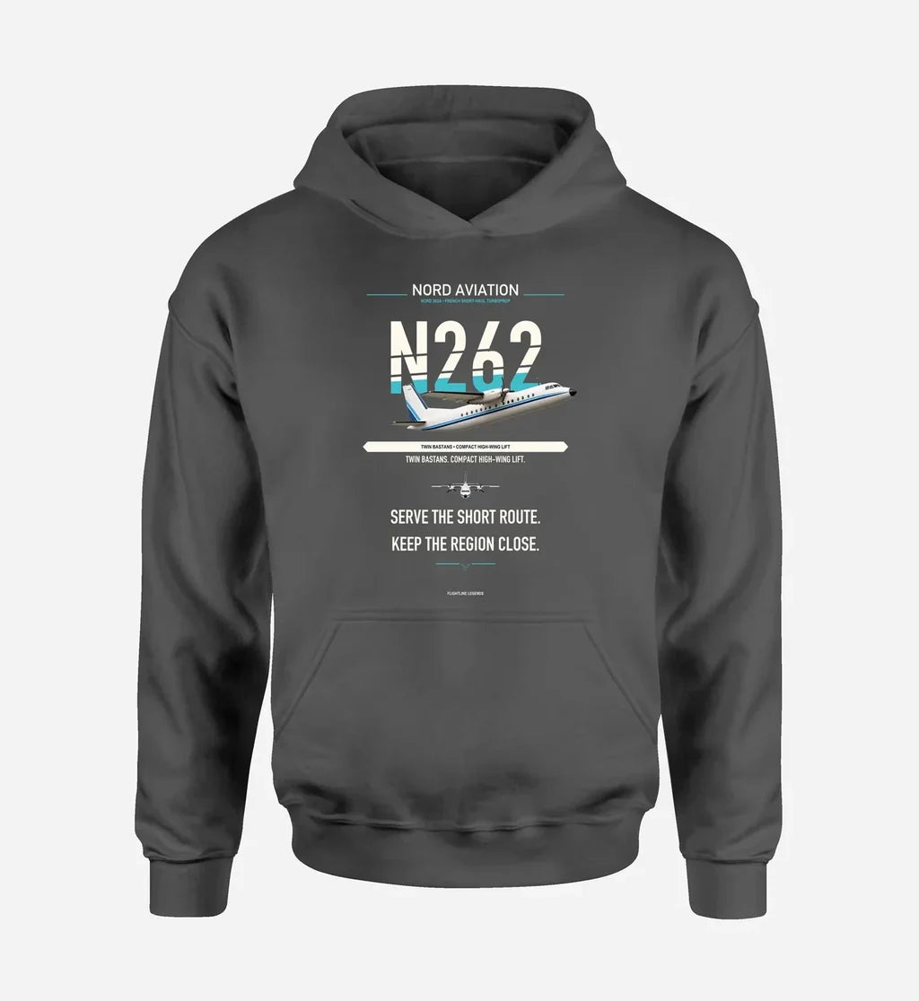 Nord 262A design on dark gray hoodie single side