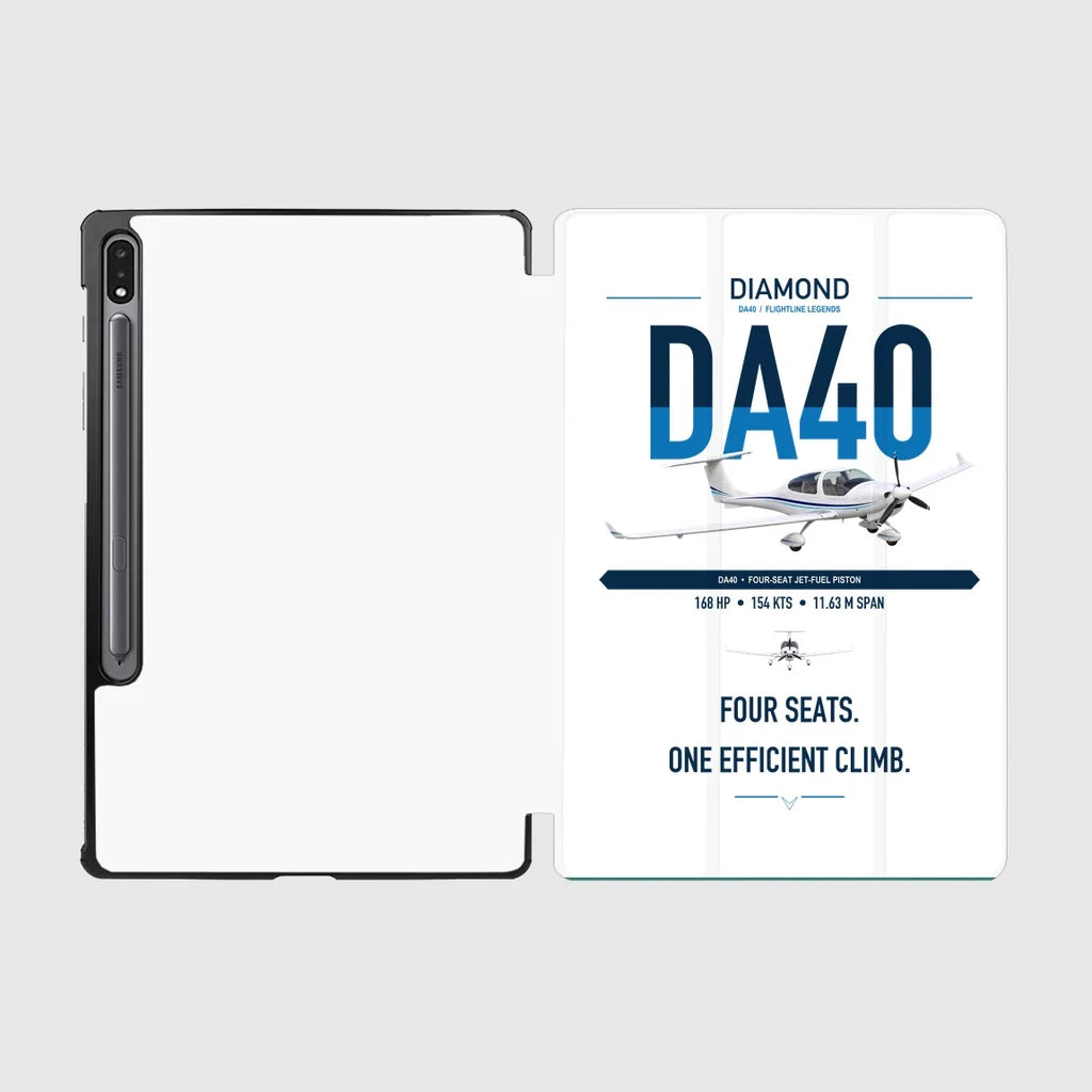 Diamond DA40 design on white samsung tablet tablet case