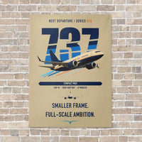 Thumbnail for Boeing 737 MAX 7 vertical canvas print - no frame - beige background