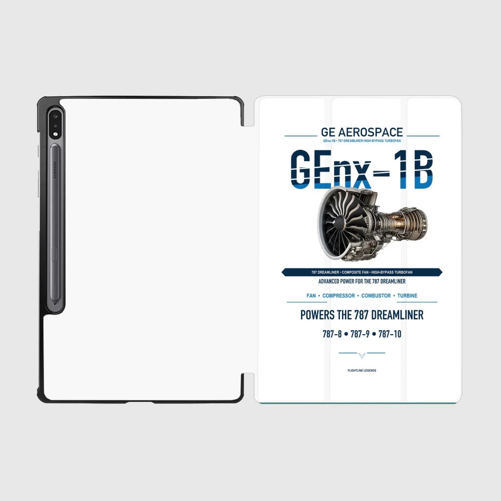 GEnx-1B design on white samsung tablet tablet case