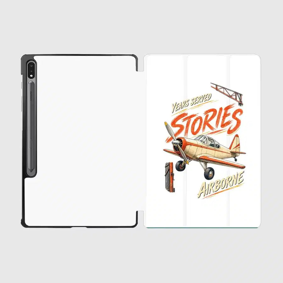 Years Served Stories Airborne design on white samsung tablet tablet case