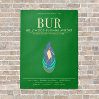 Thumbnail for Hollywood Burbank Airport BUR - Canvas Framed - Green