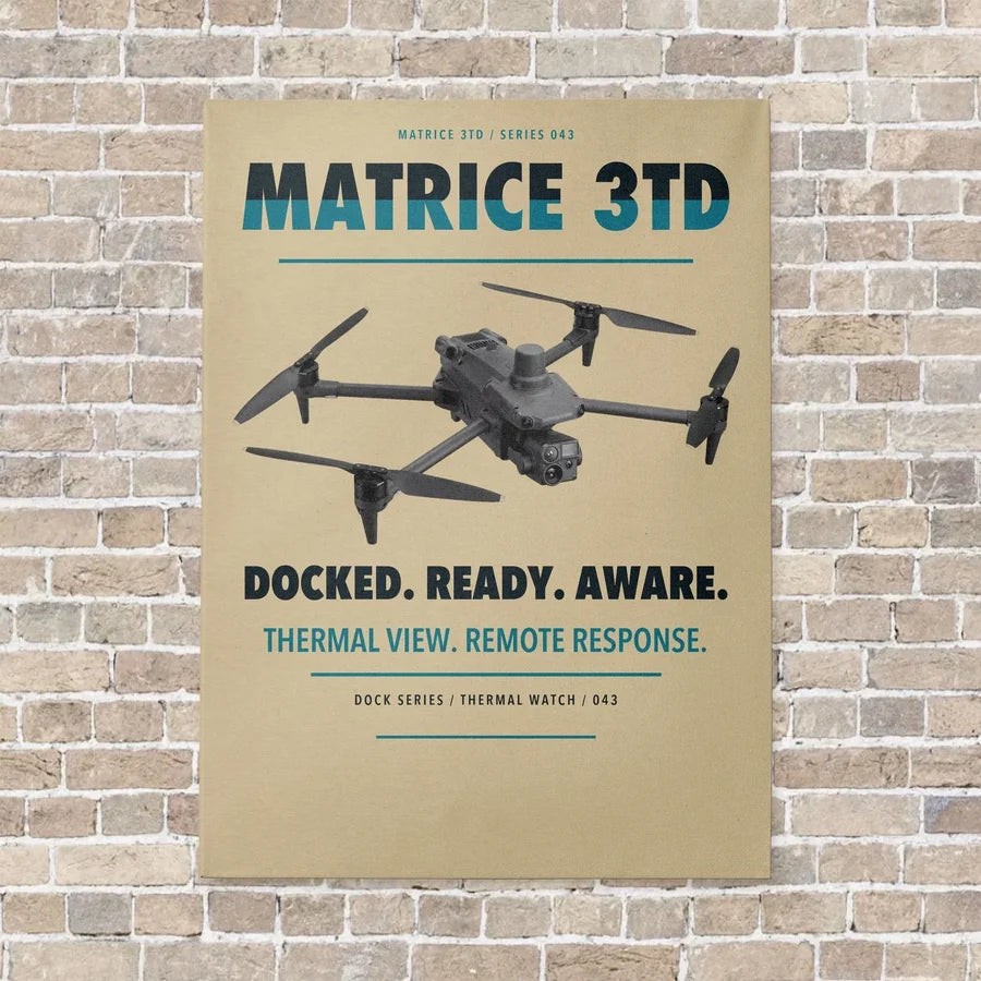 DJI Matrice 3TD vertical canvas print - no frame - beige background
