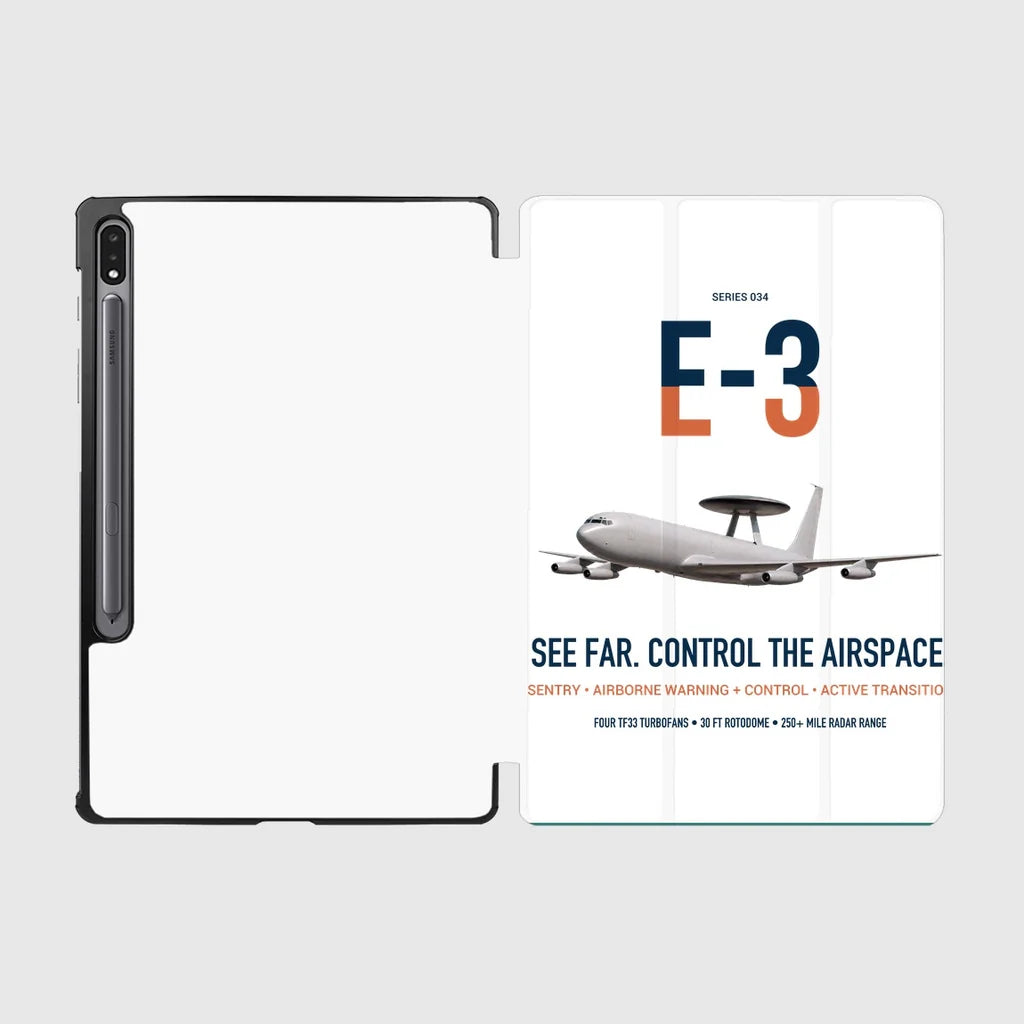 E-3 Sentry AWACS design on white samsung tablet tablet case