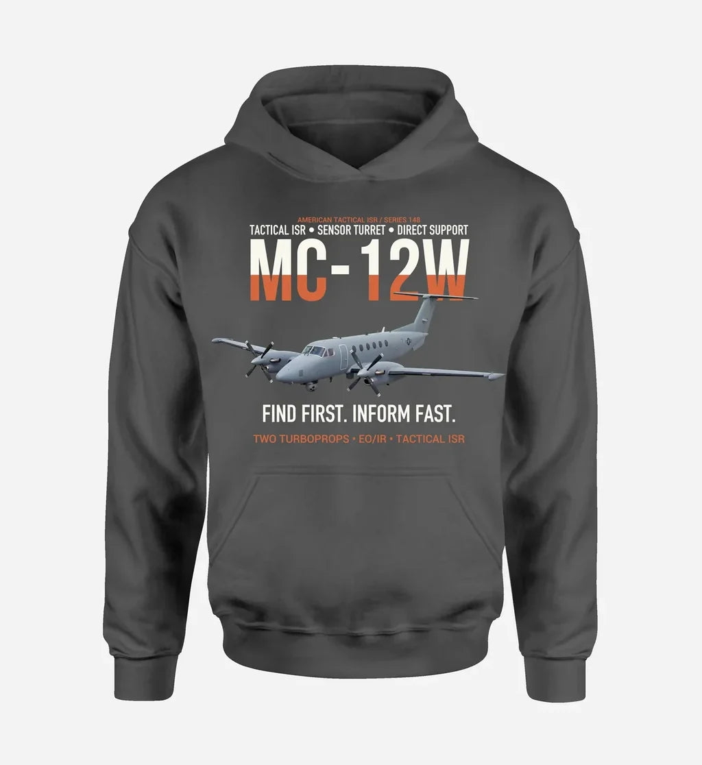 MC-12W LIBERTY design on dark gray hoodie single side