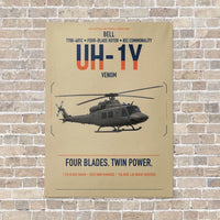 Thumbnail for Bell UH-1Y Venom vertical canvas print - no frame - beige background