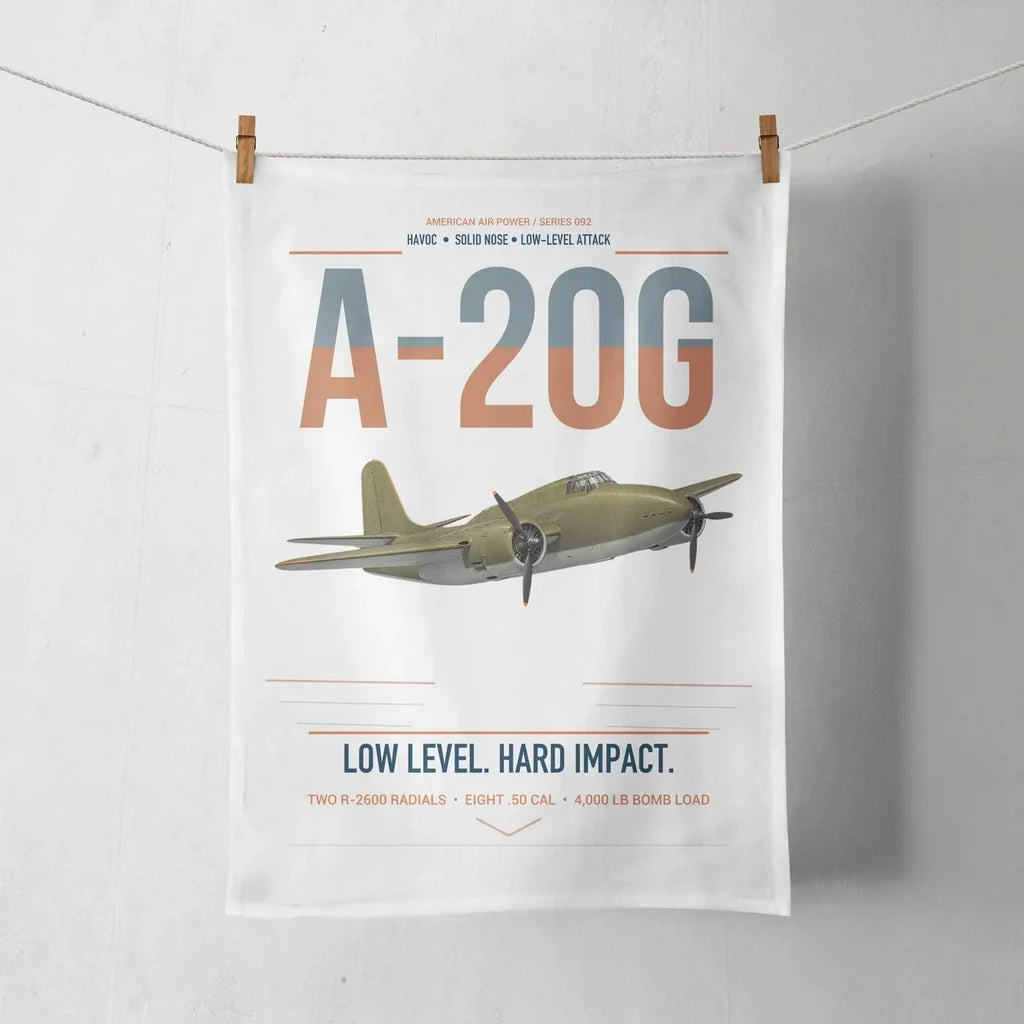 A-20G Havoc design on white towel