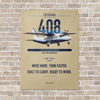 Thumbnail for Cessna 408 SkyCourier vertical canvas print - no frame - beige background