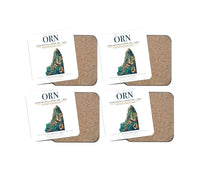 Thumbnail for Ahmed Ben Bella Airport (ORN) design on white 4 pieces set coaster
