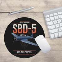 Thumbnail for SBD-5 Dauntless design on black round mouse pad