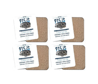 Thumbnail for 915 iS design on white 4 pieces set coaster