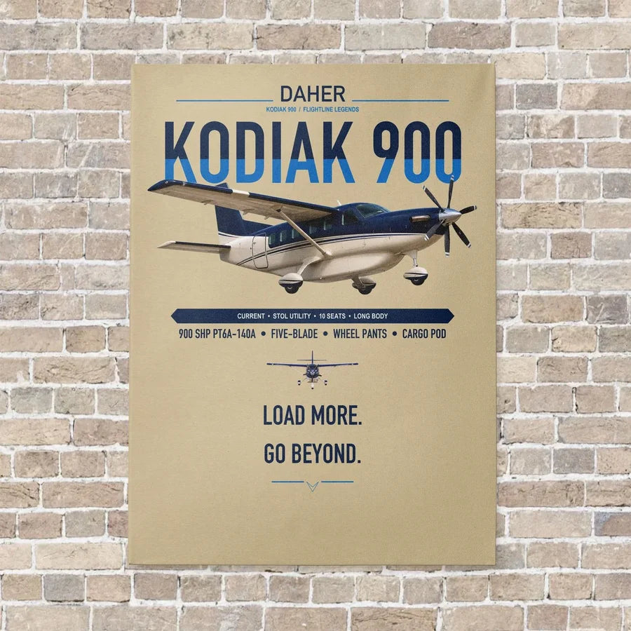 Daher Kodiak 900 vertical canvas print - no frame - beige background