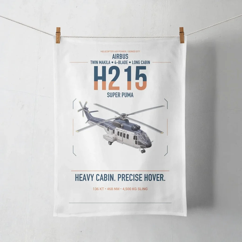 Airbus H215 design on white towel