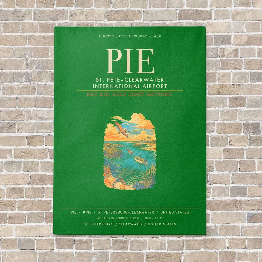St. PeteClearwater International Airport PIE - Canvas Framed - Green