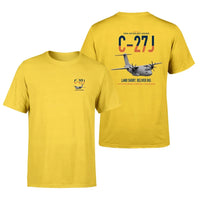 Thumbnail for C-27J Spartan design on yellow double-side t-shirt, double-side print
