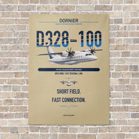 Thumbnail for Dornier D328-100 vertical canvas print - no frame - beige background