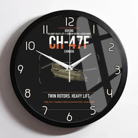 Thumbnail for Boeing CH-47F Chinook design on black framed wall clock