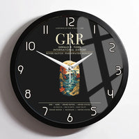 Thumbnail for Gerald R. Ford International Airport Grand Rapids (GRR) design on black framed wall clock