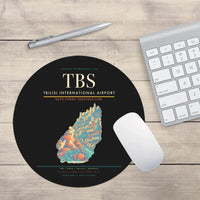Thumbnail for Tbilisi International Airport (TBS) design on black round mouse pad