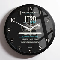 Thumbnail for JT3D design on black framed wall clock