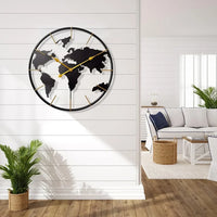 Thumbnail for Large Map Metal Minimalist Round Wall Clock - view 31