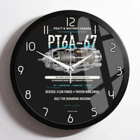 Thumbnail for PT6A-67 design on black framed wall clock