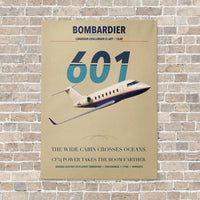Thumbnail for Bombardier Challenger 601 vertical canvas print - no frame - beige background