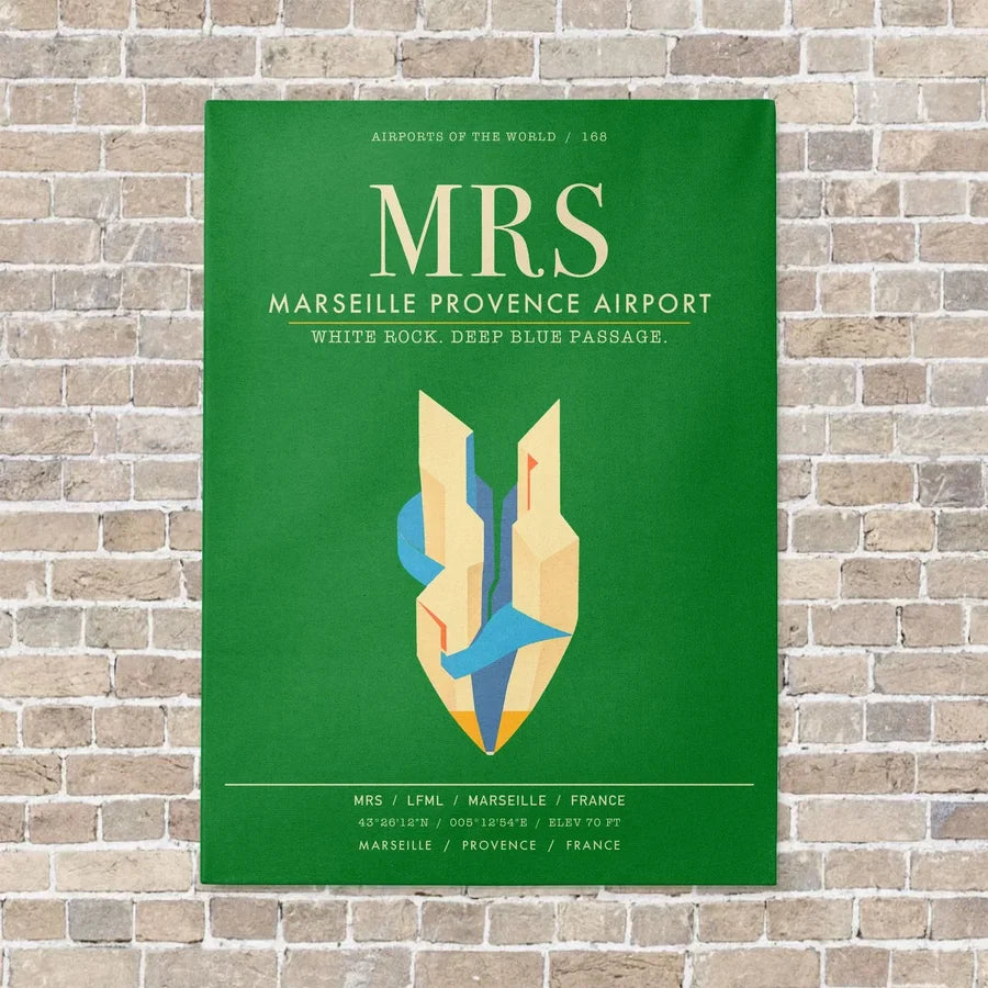 Marseille Provence Airport MRS - Canvas Framed - Green