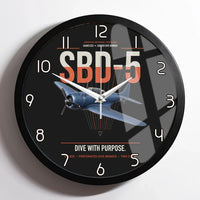 Thumbnail for SBD-5 Dauntless design on black framed wall clock